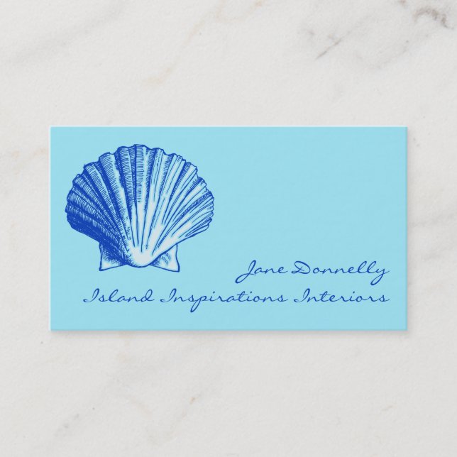 Cartes de visite Tropical Bimini Blue Sea Shell (Devant)
