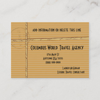 Cartes de visite tropicaux d'agence de voyages