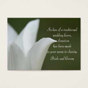 Cartes De Visite Tulipe blanche sur vert Printemps mariage Charité