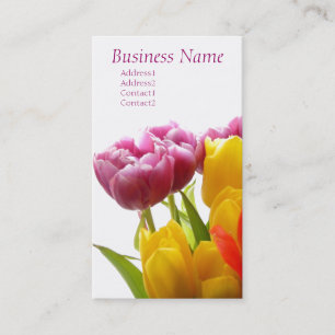 Cartes de visite Tulipes violettes et jaunes