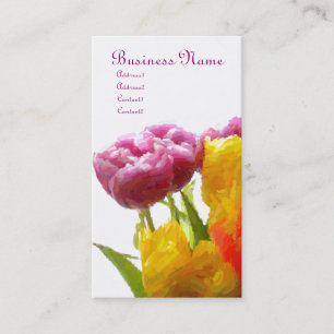 Cartes de visite Tulipes Violettes et Jaunes