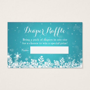 Cartes De Visite Turquoise Hiver Snowflakes Raffin de couche