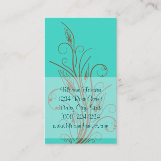 Cartes de visite Turquoise Swirls (Devant)