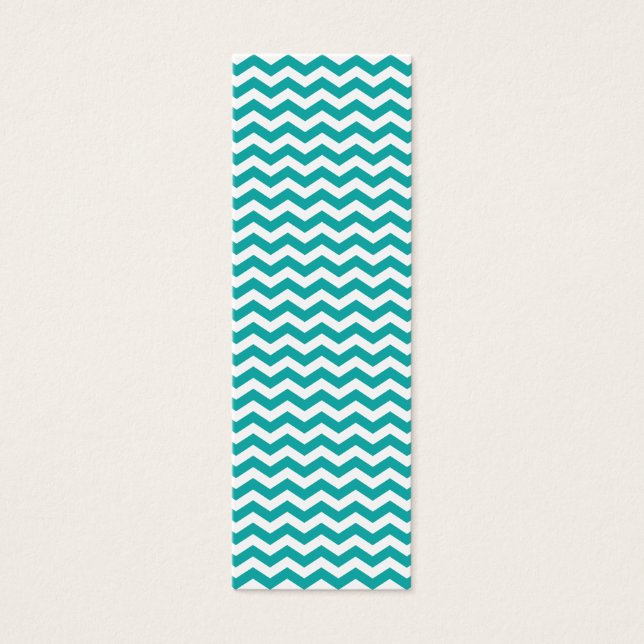 Cartes De Visite Turquoise vert blanc Chevron Zigzag (Devant)