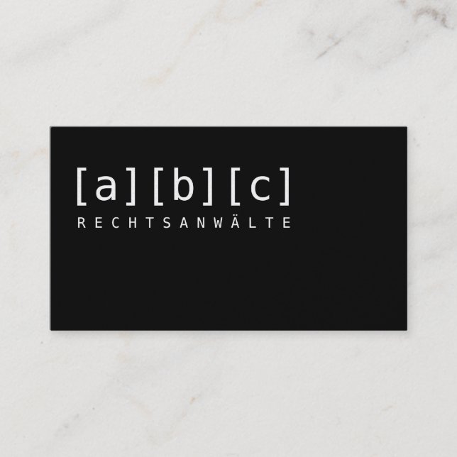 Cartes de visite typo noires (Devant)