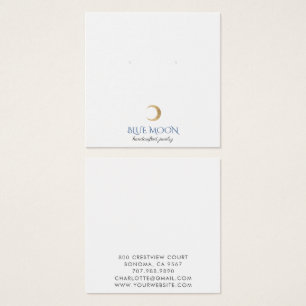 Cartes De Visite Typographie Lune d'or à oreille Carré de bijoux