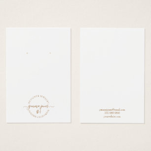 Cartes De Visite Typographie minimaliste or oreille blanche