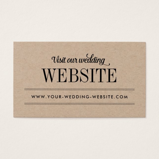 Cartes De Visite Typographie Rustique moderne Mariage Site Web Boît (Devant)