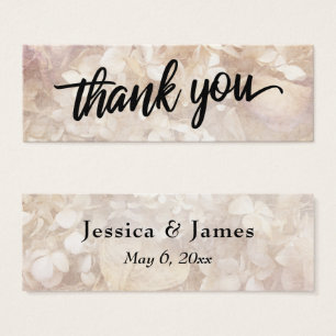Cartes De Visite Typographie vintage Florale Merci Mariage Faveur