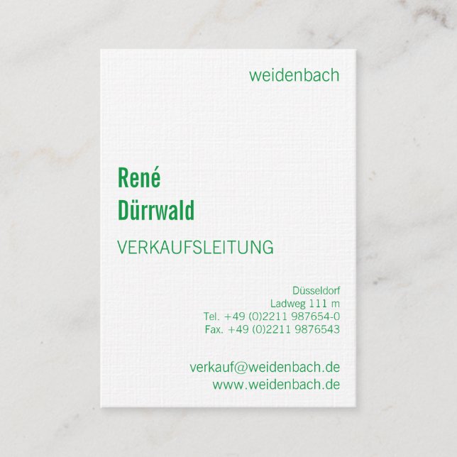 Cartes de visite typographiques (Devant)