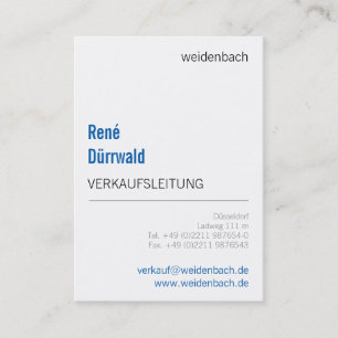 Cartes de visite typographiques bleues