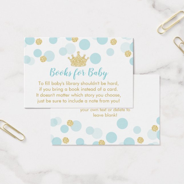 Cartes De Visite Un Baby shower de Little Prince Apporte une demand (Bureau)