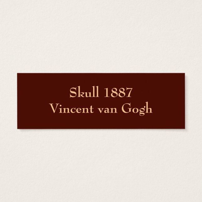 Cartes De Visite Un crâne par Vincent van Gogh (Dos)