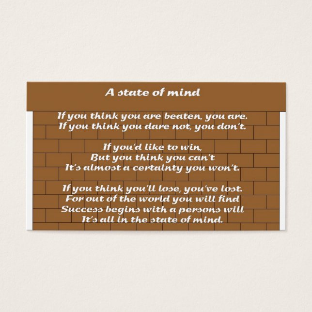 Cartes De Visite Un état d'esprit (Devant)