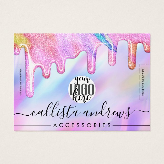 Cartes De Visite Unicorn Holographic Parties scintillant Drivers Lo (Devant)