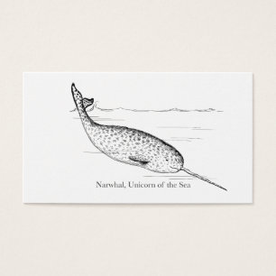 Cartes De Visite Unicorne de baleine de Narwhal de la mer