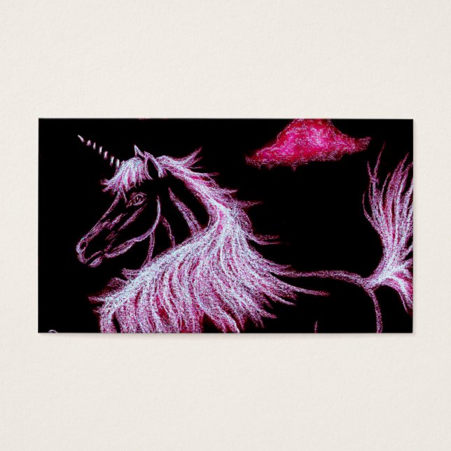 Cartes De Visite unicorne rêve rose (Devant)