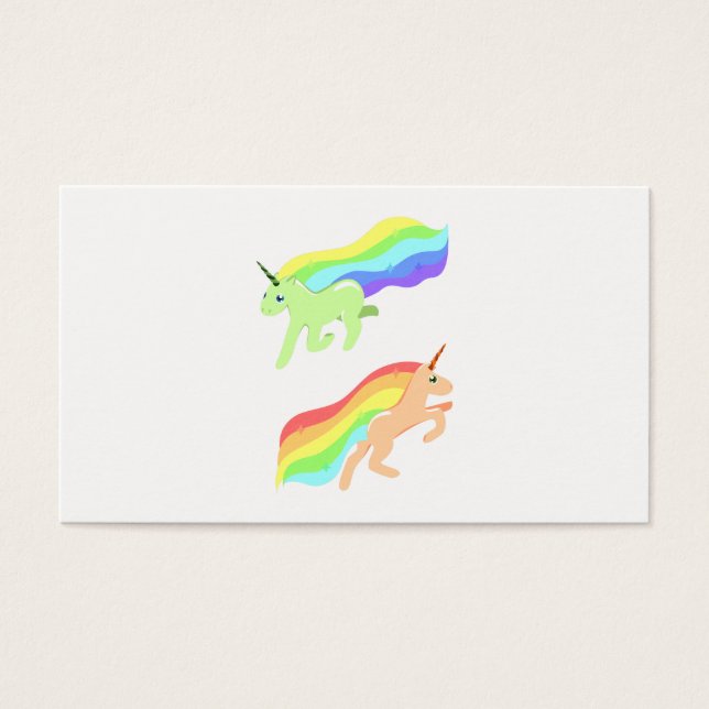 Cartes De Visite Unicornes arc-en-ciel (Devant)
