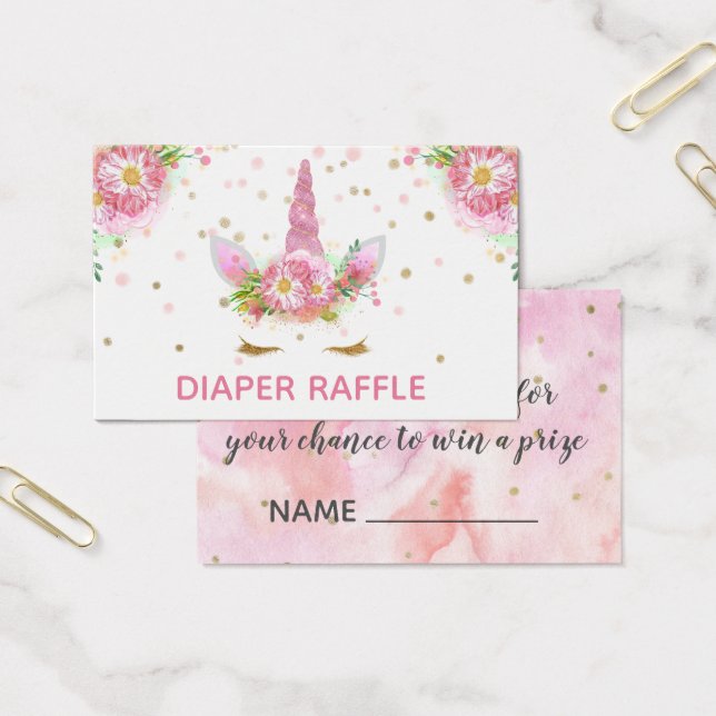 Cartes De Visite Unicornes en fleur Déchets Raffle (Bureau)