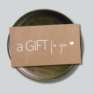 Cartes De Visite Unique Élégant imprimé Kraft Coeur blanc