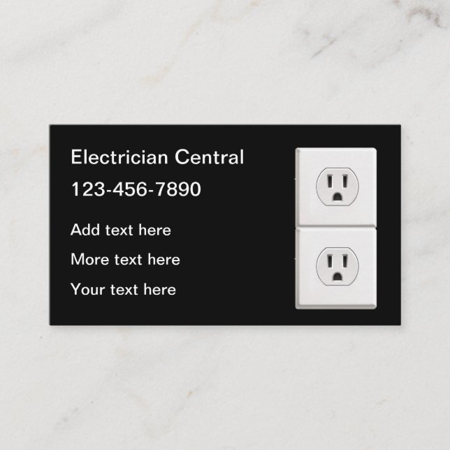 Cartes de visite uniques d'électricien (Devant)
