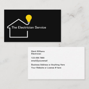Cartes de visite uniques d'électricien
