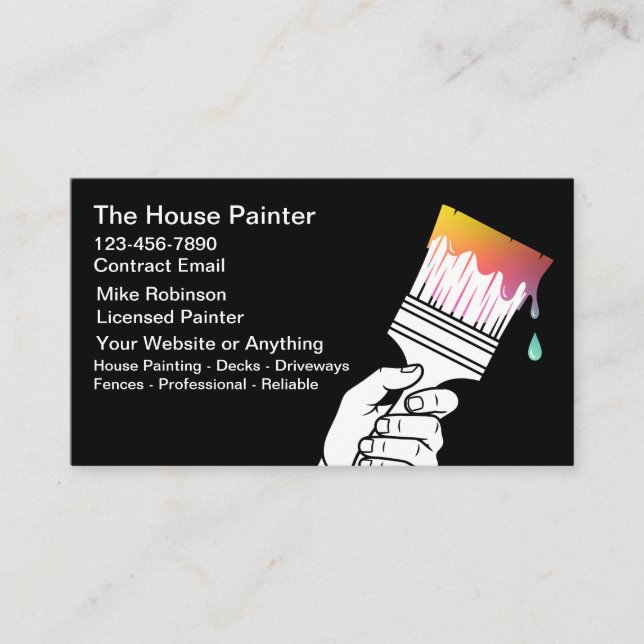 Cartes de visite uniques et modernes pour peintre  (Devant)