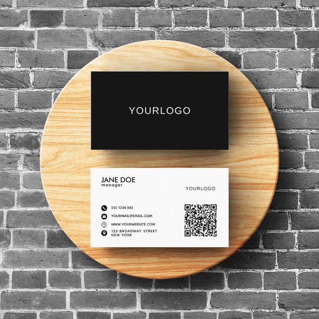 Cartes de visite uniques modifiables avec code QR (Créateur téléchargé)