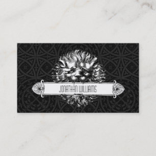 Cartes de visite uniques noirs et blancs de lion