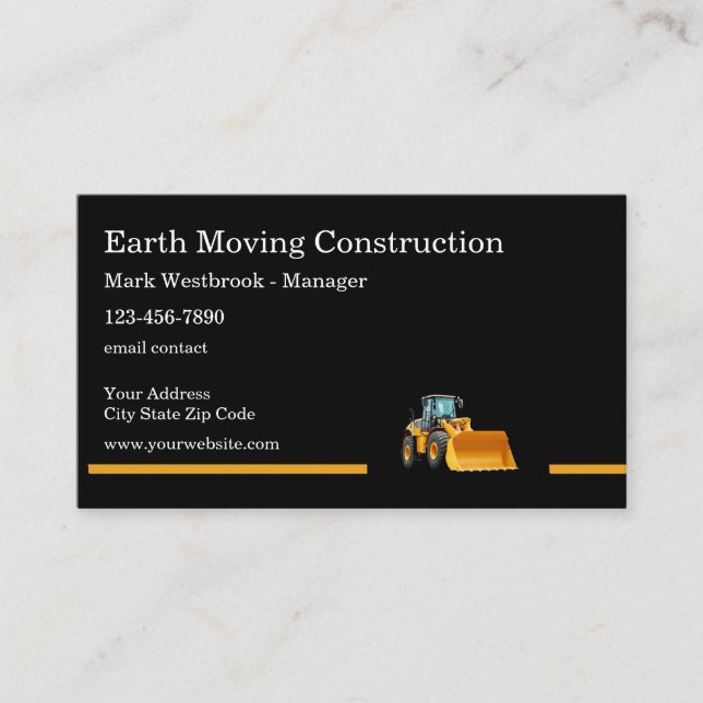 Cartes de visite uniques pour la construction mode (Devant)