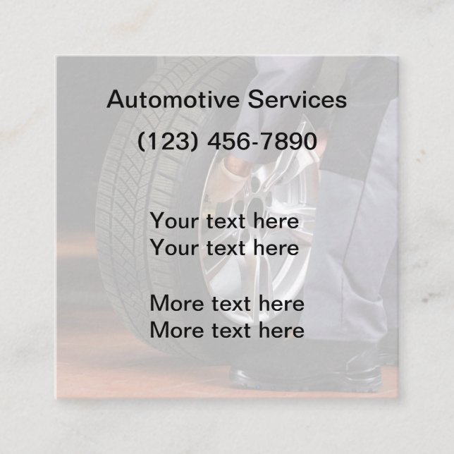 Cartes de visite uniques pour les services automob (Devant)