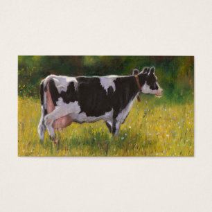 Cartes De Visite Vache laitière du Holstein : Peinture en pastel