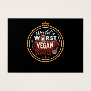 Cartes De Visite Vache Mondes le plus mauvais Vegan Meat BBQ
