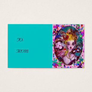 Cartes De Visite VALENTINE MASQUERADE MASKS ,CONFETTI,pink purple