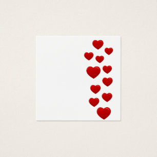 Cartes De Visite Valentine Red Hearts - Motif de coeur romantique