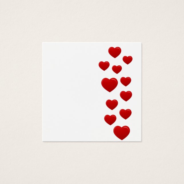 Cartes De Visite Valentine Red Hearts - Motif de coeur romantique (Devant)