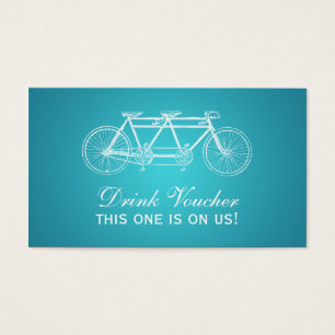 Cartes De Visite Vélo simple Vélo Tandem Turquoise