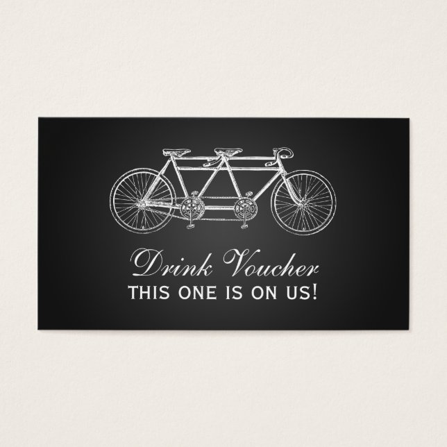Cartes De Visite Vélo Tandem Vélo simple Vaisselle Noir (Devant)