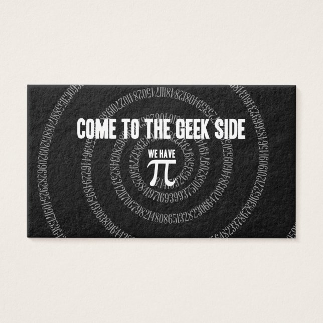 Cartes De Visite Venez au côté Geek pour Pi (Devant)