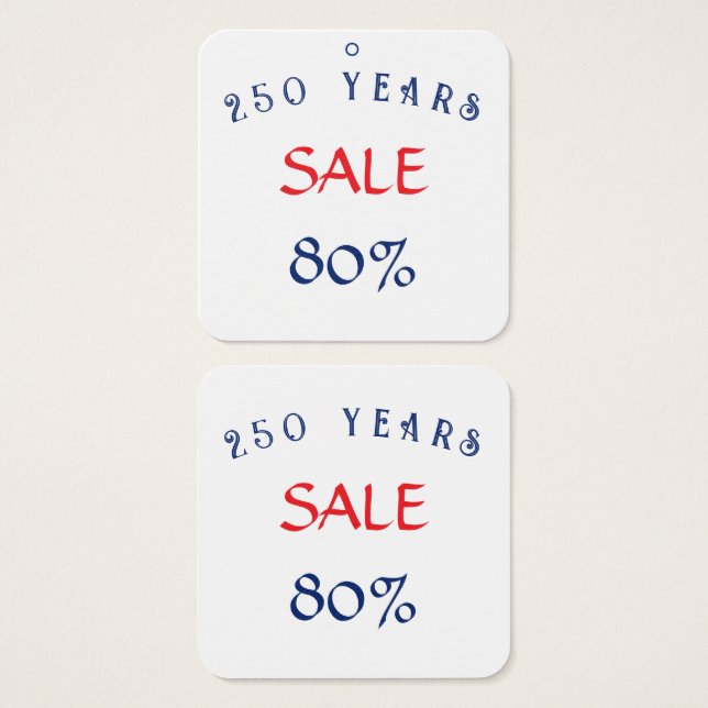 Cartes De Visite vente 250 ans États-Unis  (Devant & derrière)
