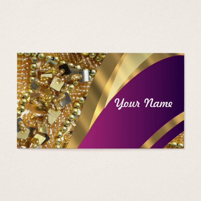 Cartes De Visite Verrouillage or & magenta (Devant)