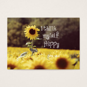 Cartes De Visite Vers heureux de bible avec des tournesols