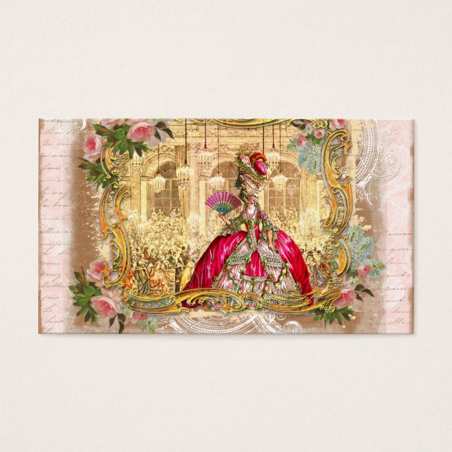 Cartes De Visite versailles marie golden cadrage rose rose seconde (Devant)
