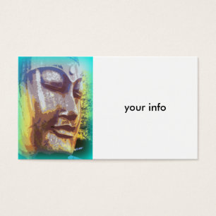 Cartes De Visite vert visage bouddha