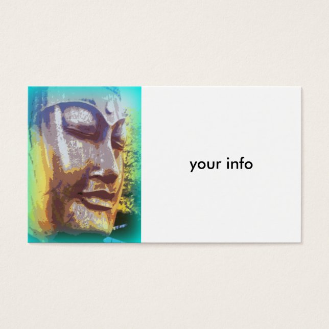 Cartes De Visite vert visage bouddha (Devant)