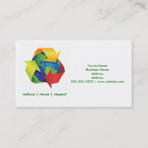 Cartes de visite vertes pour la Journée du recycla
