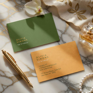 Cartes de visite vertes professionnelles minimalis