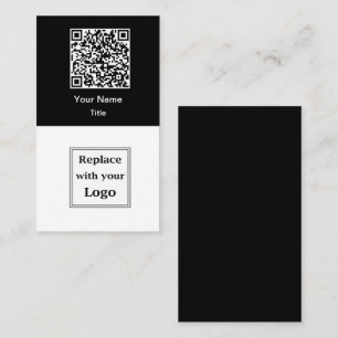 Cartes de visite verticales avec code QR et logo d