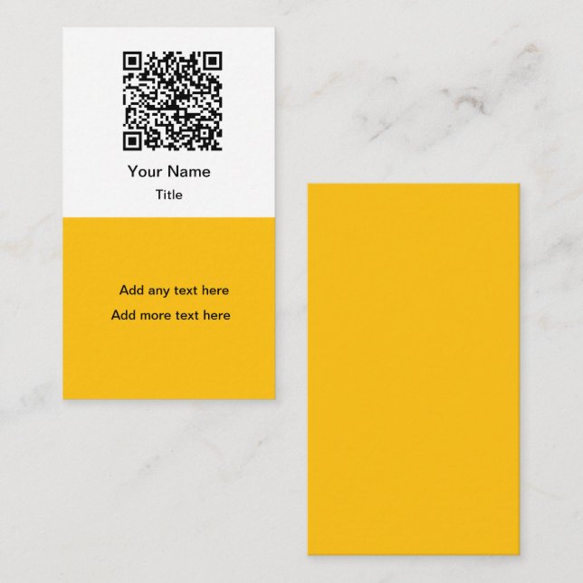 Cartes de visite verticales avec code QR promotion (Devant / Derrière)