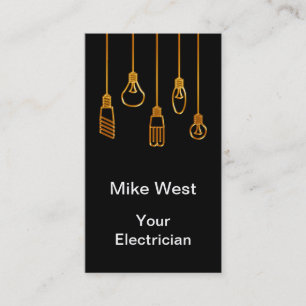 Cartes de visite verticales d'électricien chic